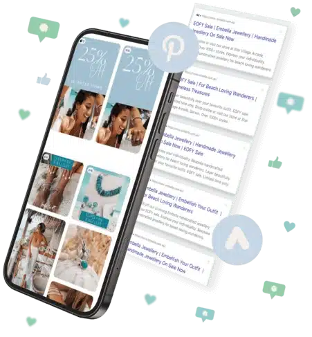 Embella Jewellery Pinterest and Google advertising preview