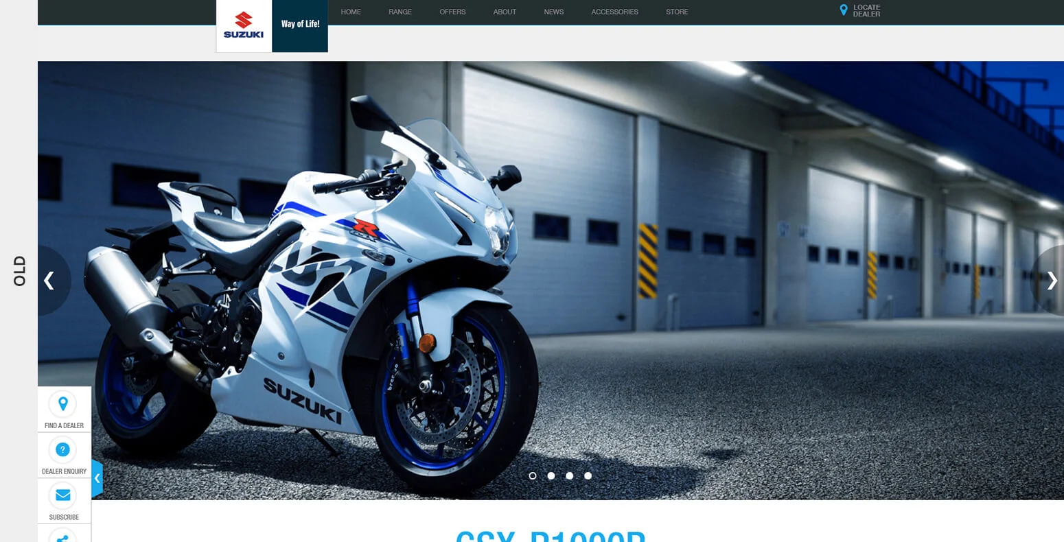 Old Suzuki Website Design Comparison