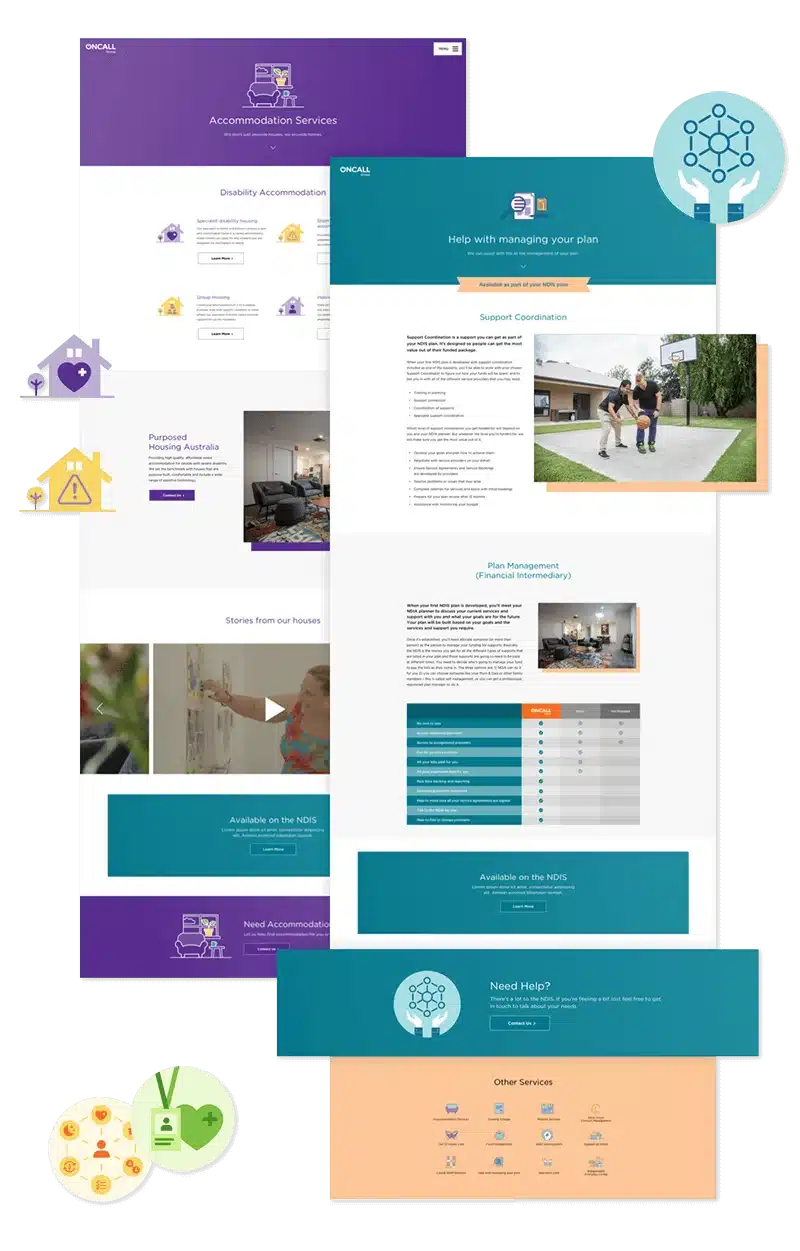Multiple Page designs for oncall website