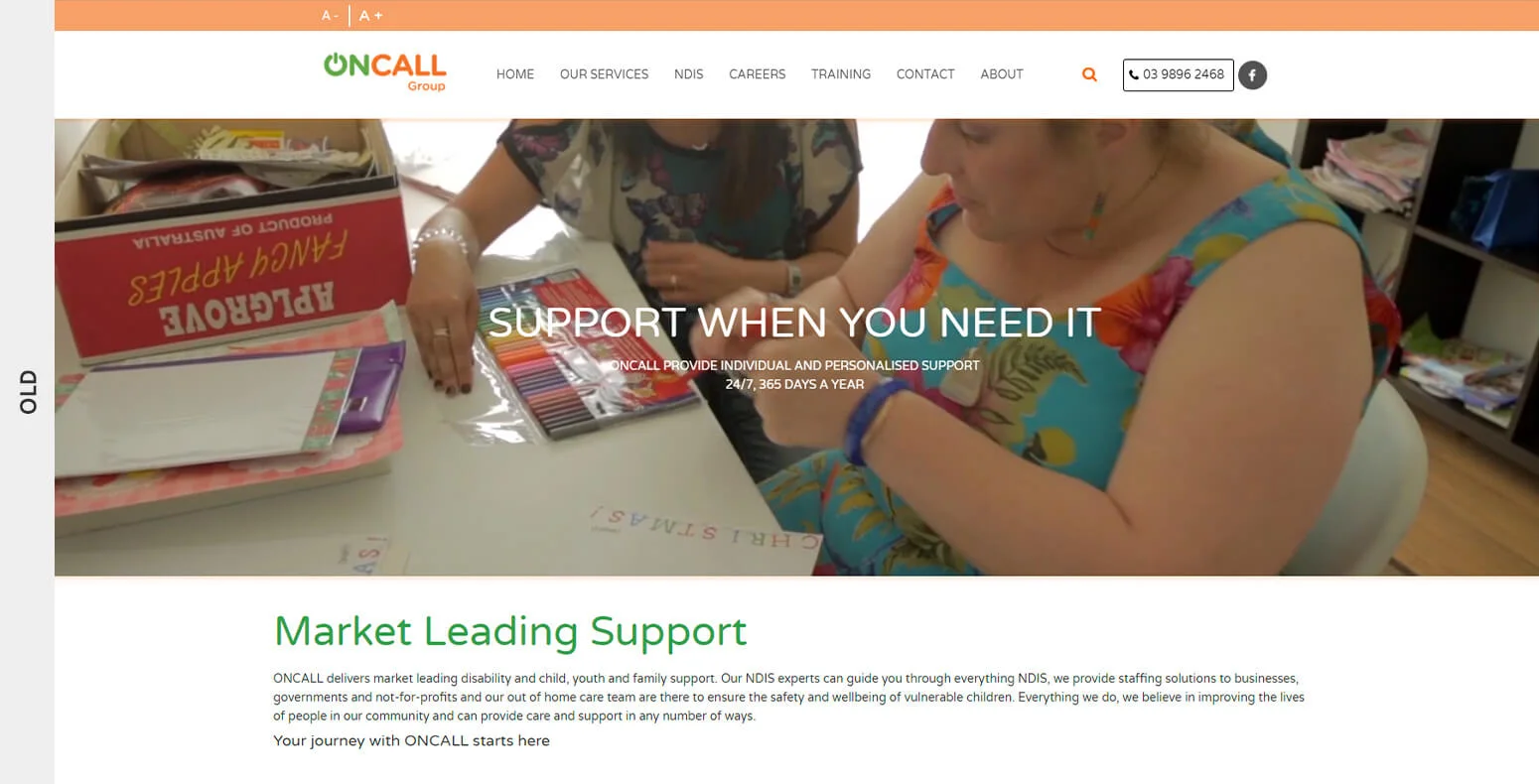 Previous OnCall Group Support Helpline Website Comparison