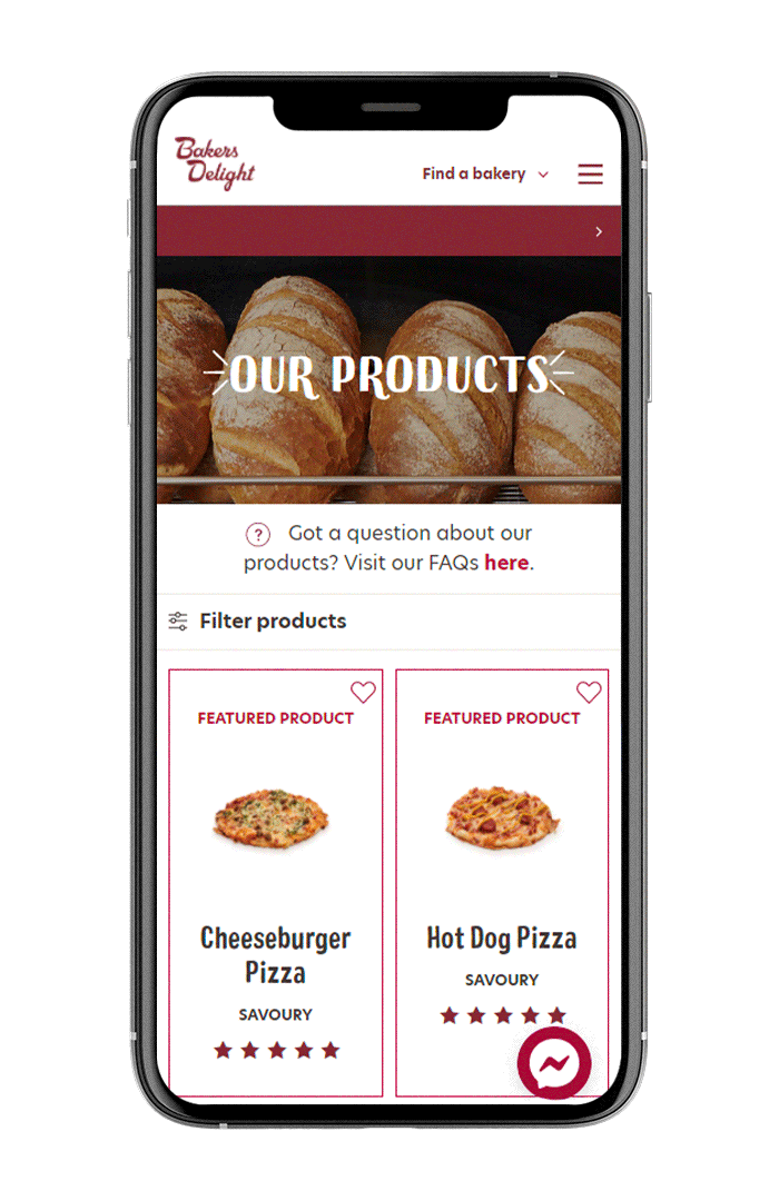 Showcasing Products on Phone for Food Website