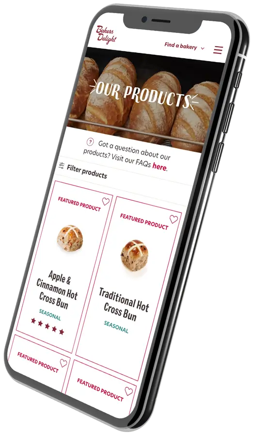 Baker's Delight Mobile Product Showcase