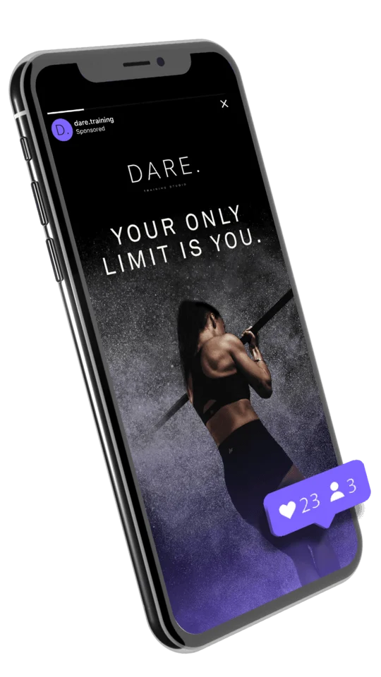Dare Training Studio social media advertising preview