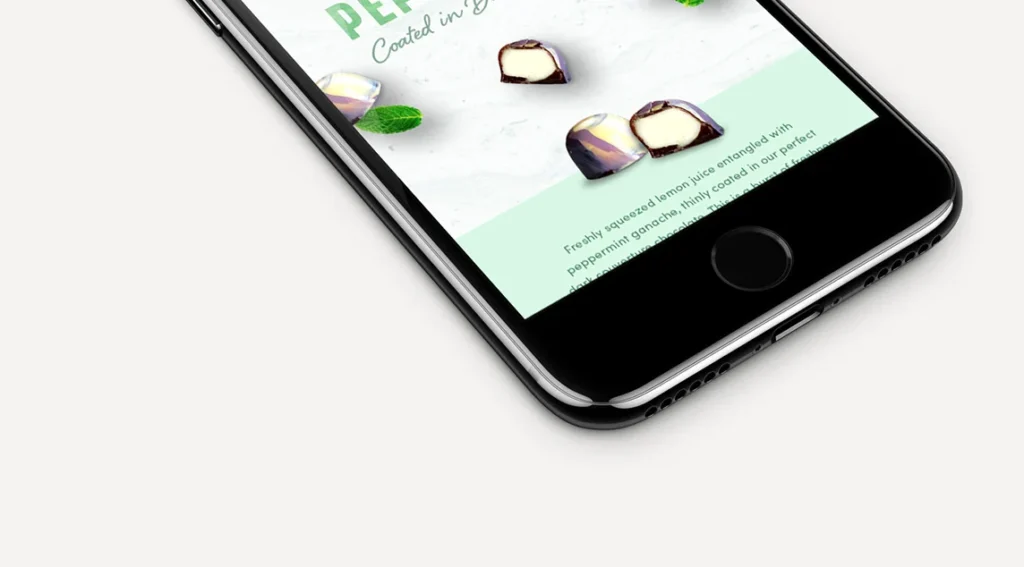 Only Mine Confectionary Website Phone Mockup