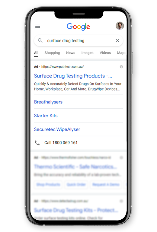 Surface Drug Testing Google Search Results