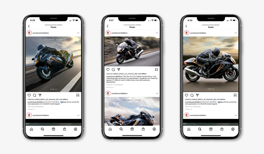 Suzuki Motorcycles Social Media Feeds