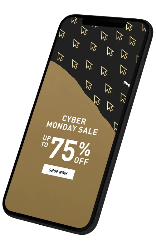 Puma Cyber Monday Sale Website Mockup on Mobile View