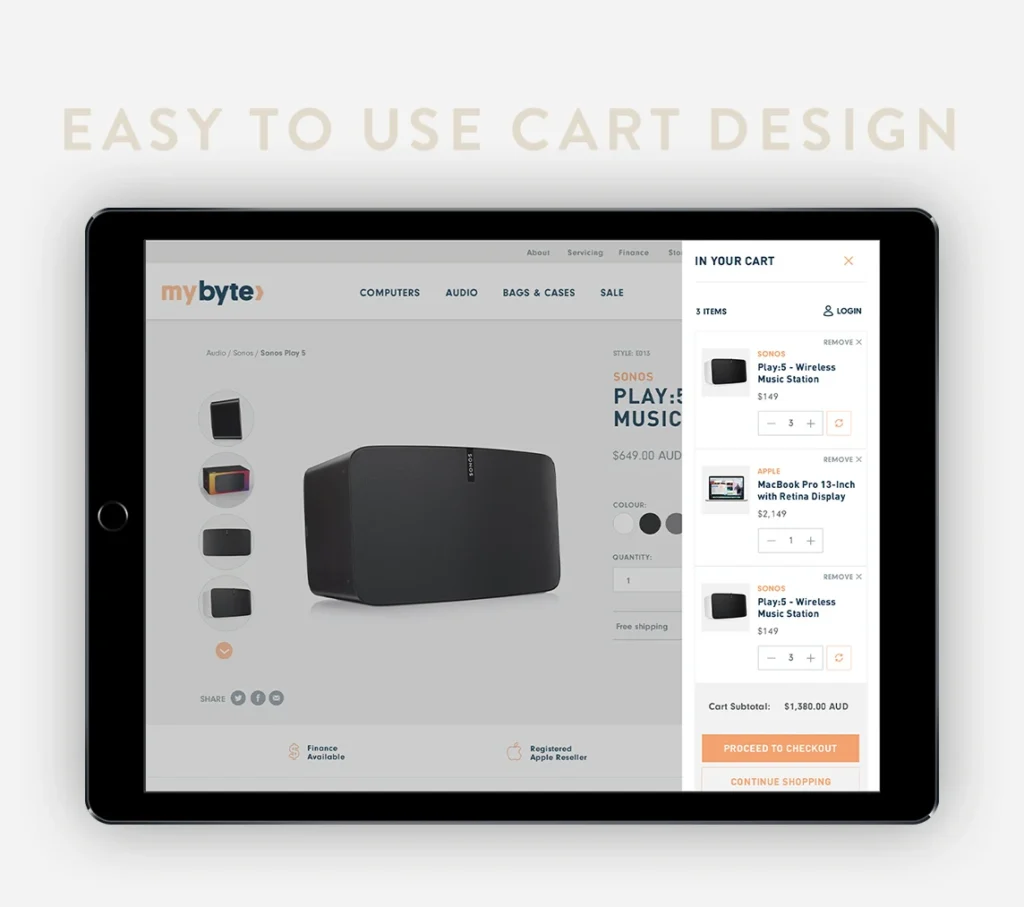 MyByte’s Website Simple Cart Check Out Feature