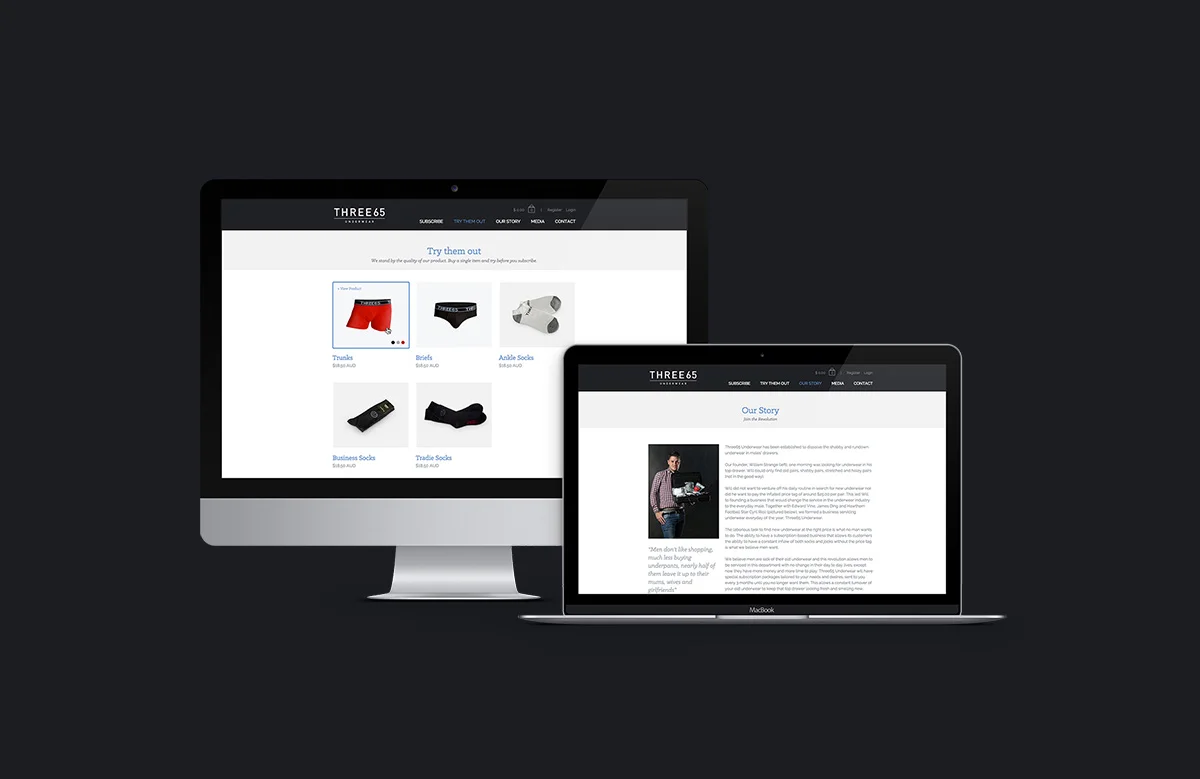 Three65 Website Product Page Design