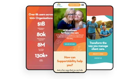 NDIS Supportability Mobile Website Mockup