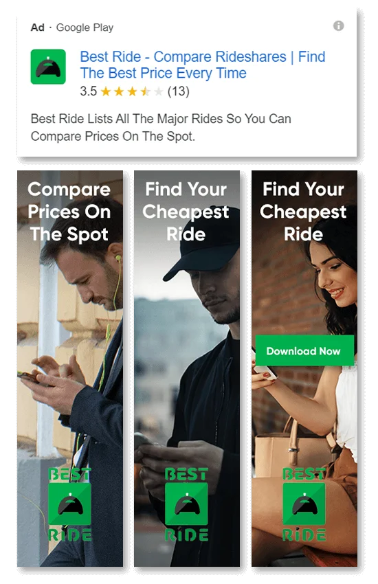 Best-Ride App Google Play Advertisement