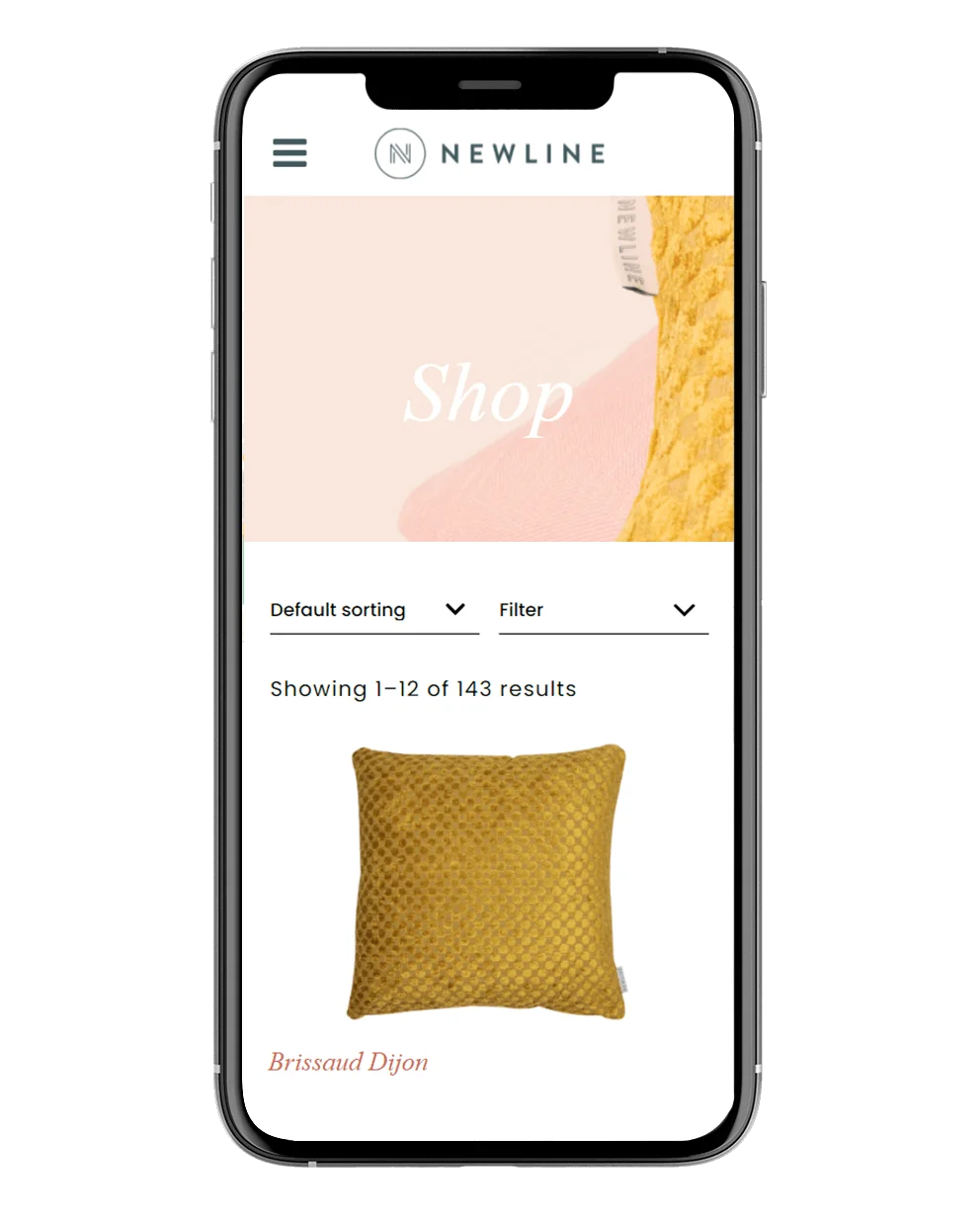 Mobile View Mockup of Newline Website