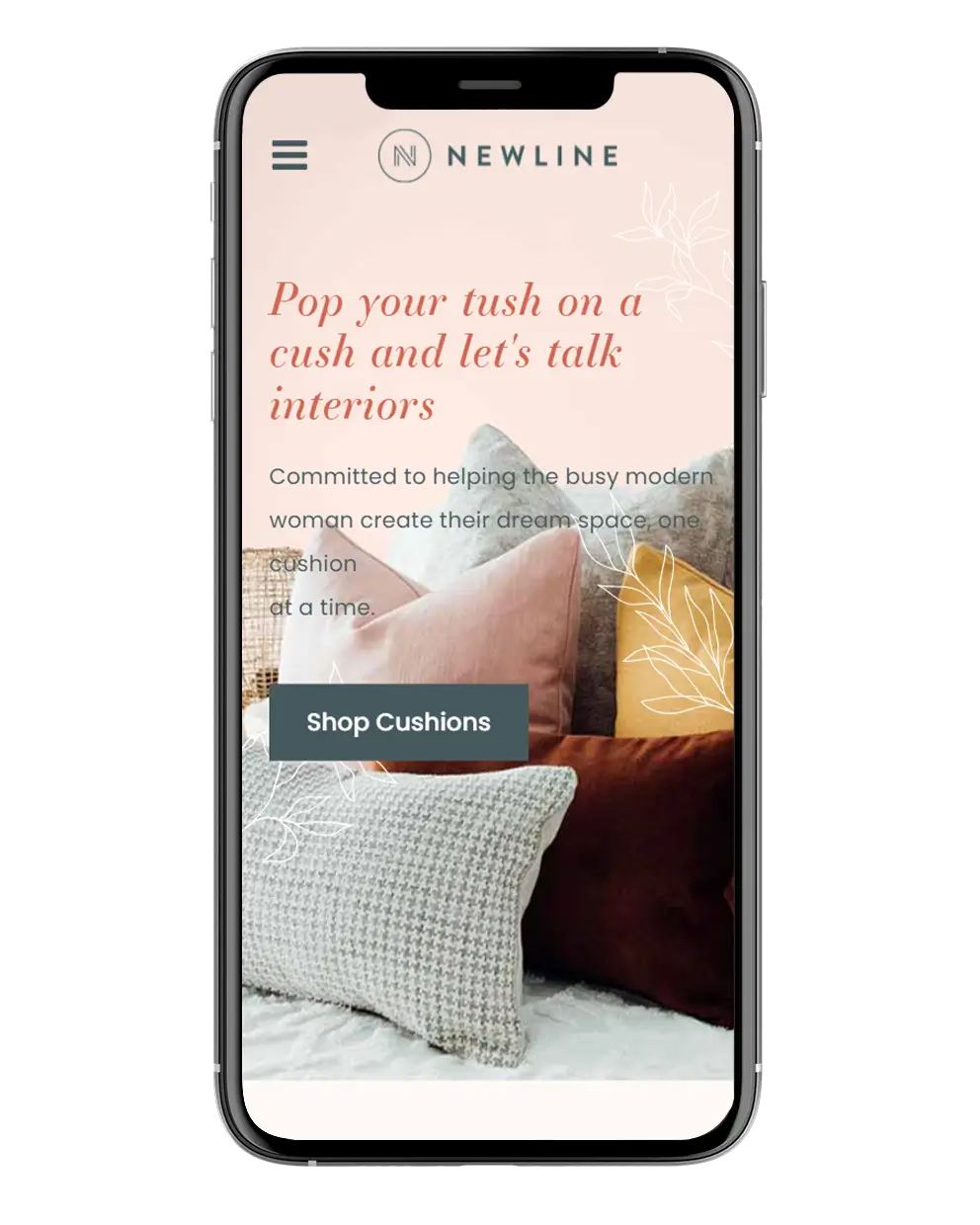 Mobile View Mockup of Newline eCommerce