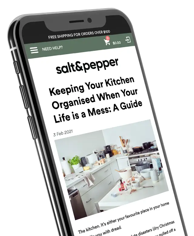 Salt & Pepper Mobile Website Mockup