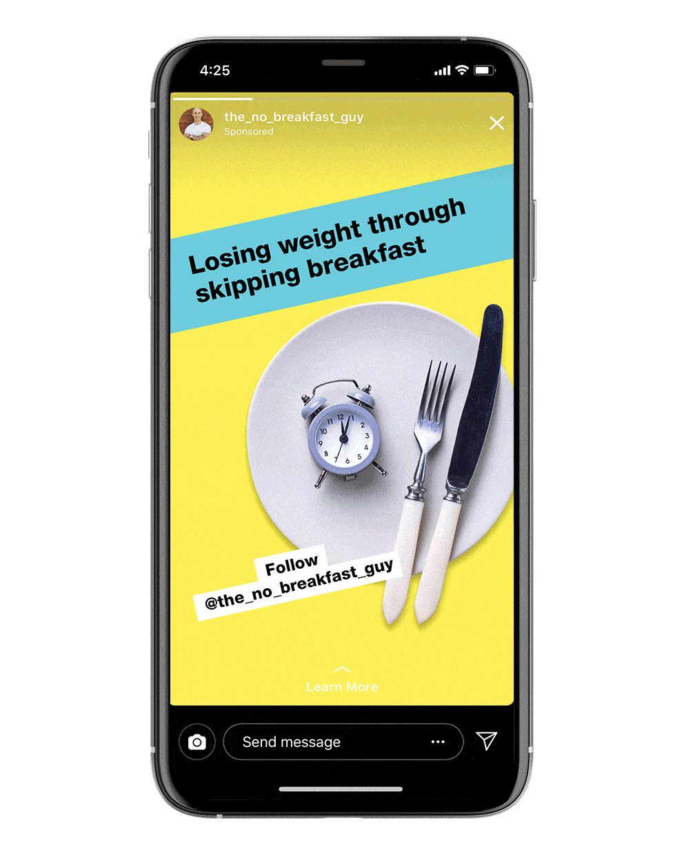 The No Breakfast Guy Instagram Advertising-Stories