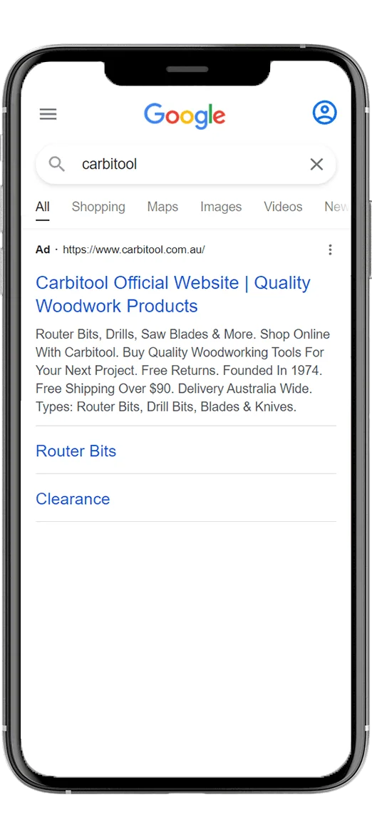 Carbitool Google Search Advertising Results