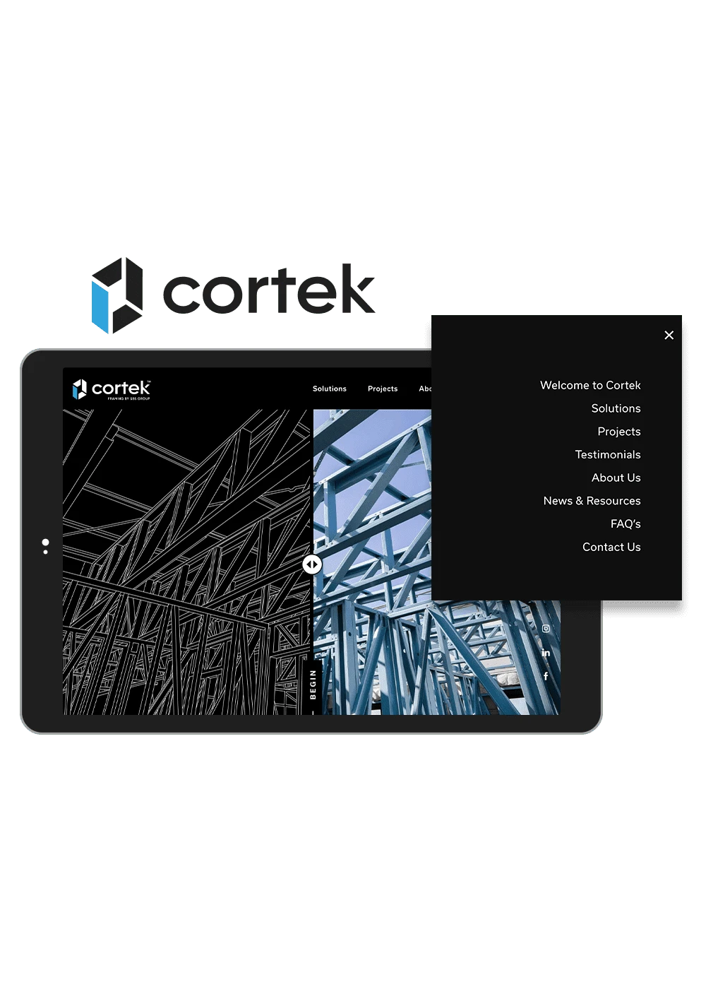 Cortek Tablet Website Design