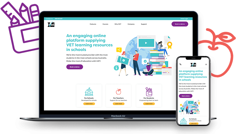 IVET website preview on desktop and mobile