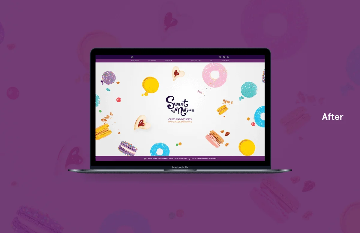 Sweet by Nature Website Design After Comparison