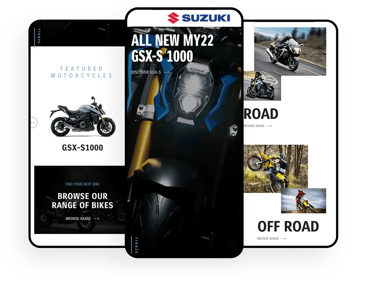 Suzuki website design mockup preview on mobile device