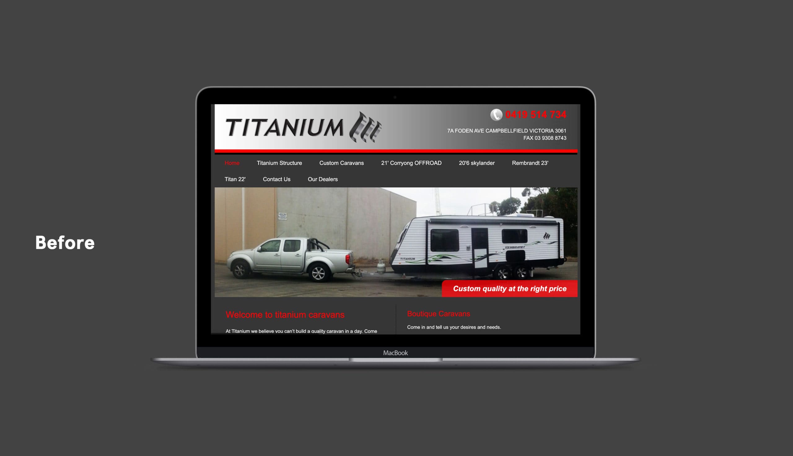 Titanium Caravans Old Website